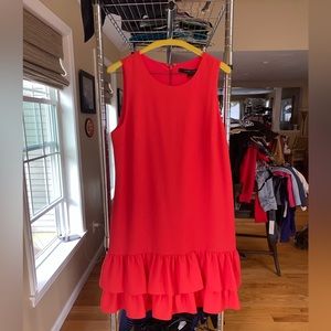 Peach strapless mini dress